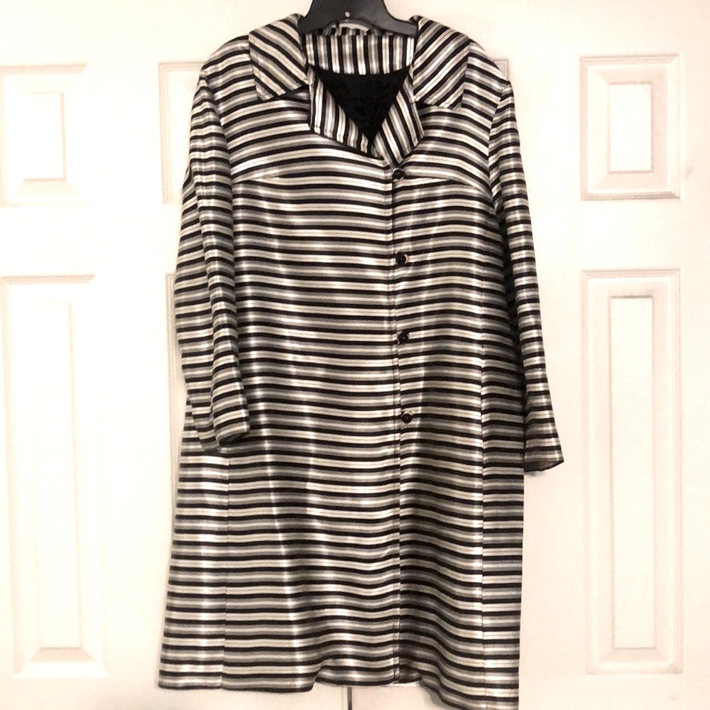 Vintage Black and White Satin Jacket